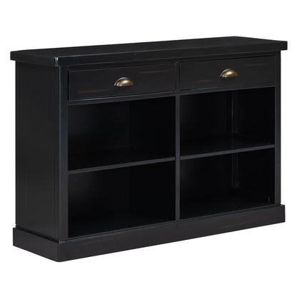 Console Table With 2 Drawers And Open Shelves
