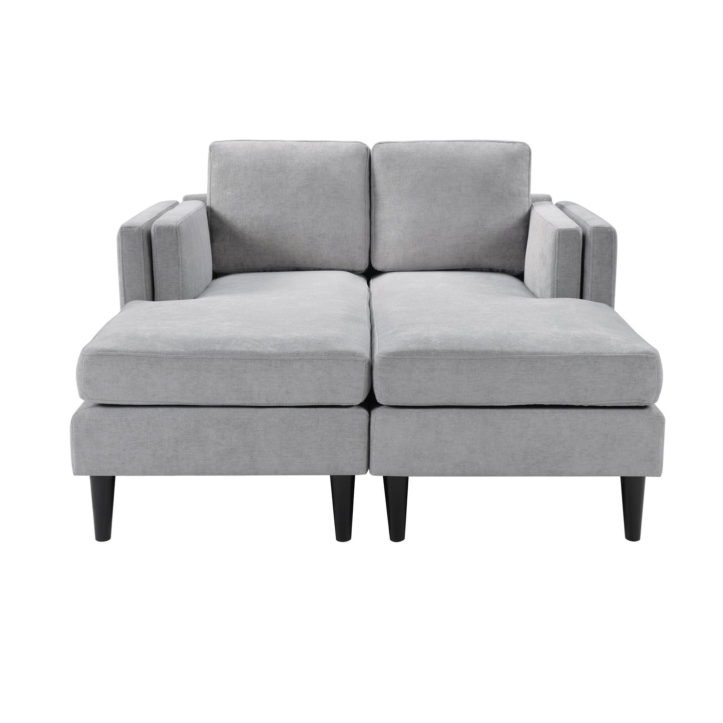 Chaise Lounge Sofa Bed With Dual Layer Armrests For Living Room