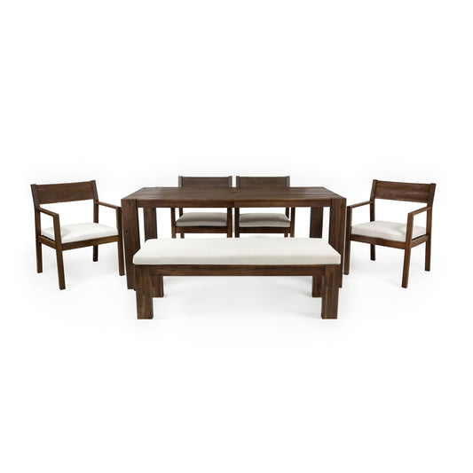 Outdoor Dining Set Rectangular Table With Umbrella Hole