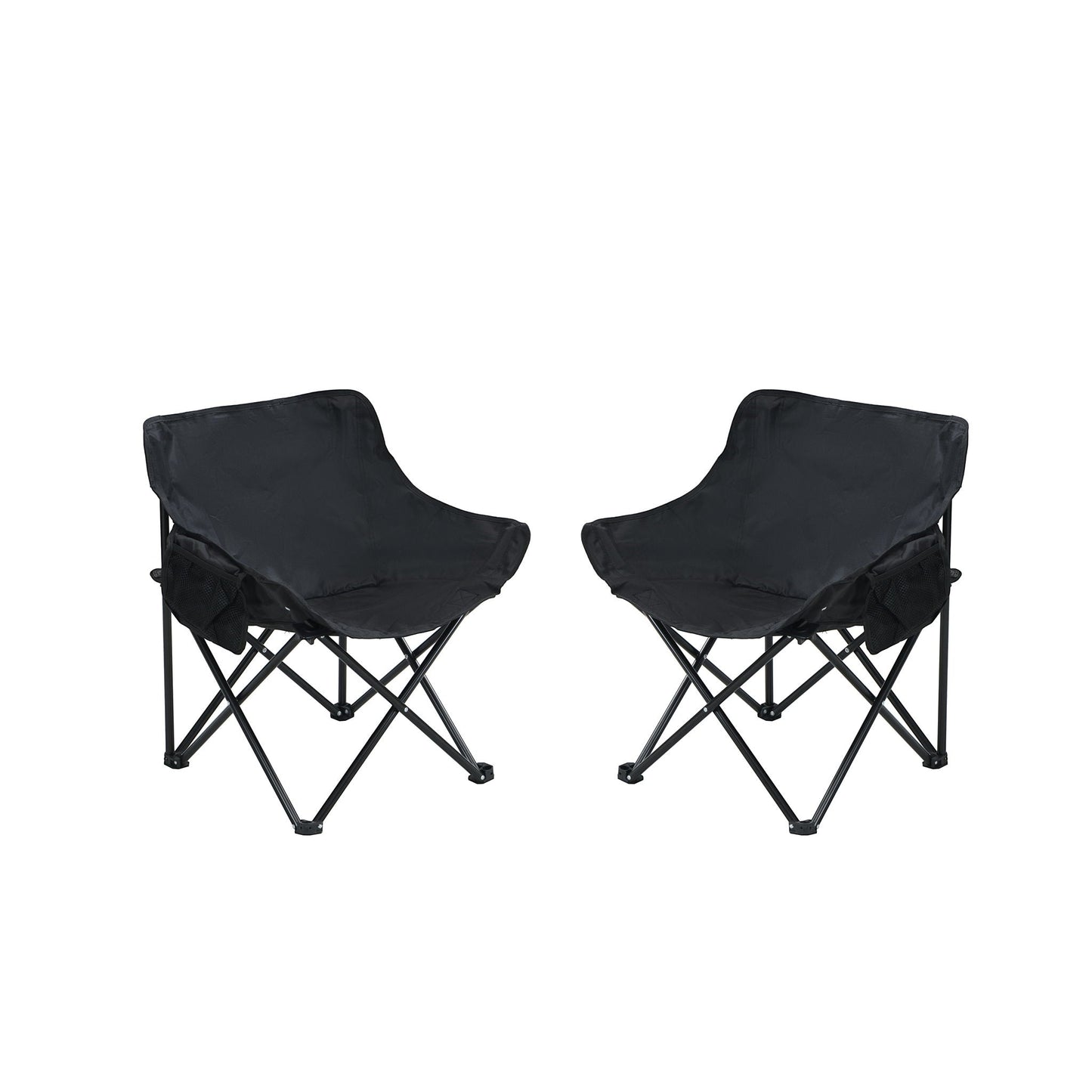 Portable Folding Camping Chairs With Carry Bag (Set of 2)